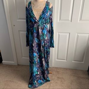 Sheilay Tropical Floral Snakeskin Print Maxi Dress